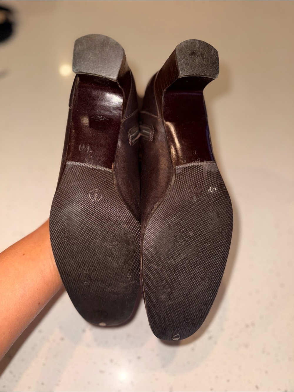 Cole Haan Dark Brown Leather Mid-Calf Heeled Boots - Picture 6 of 7